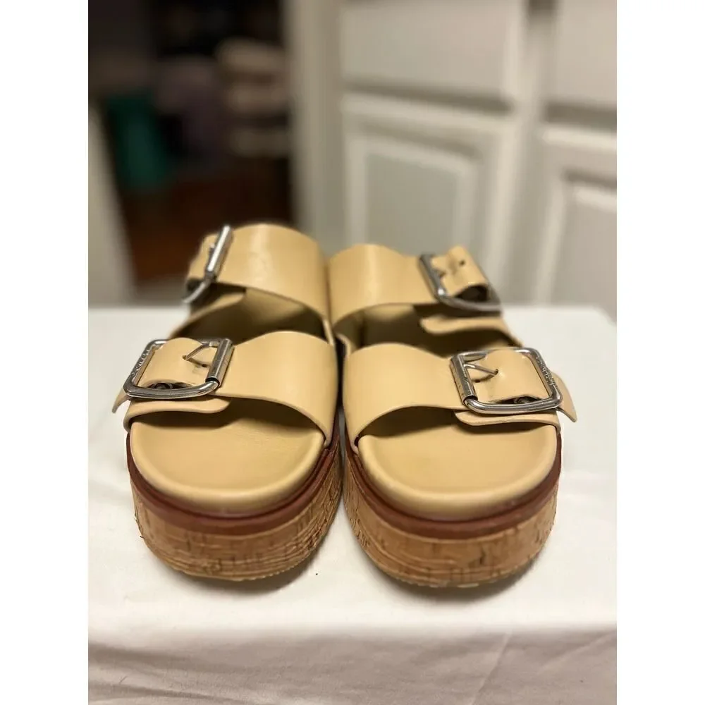 J/Slides NYC BELINDA Sand Leather Sandals MSRP: $169.00